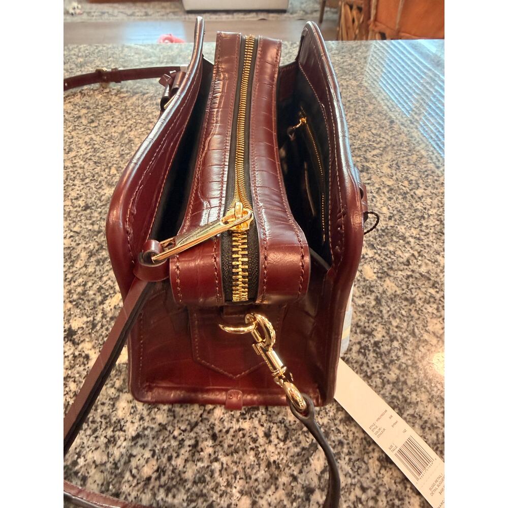 Marc Jacobs Small Drifter Satchel Syrah Croc Embossed - Picture 7 of 11